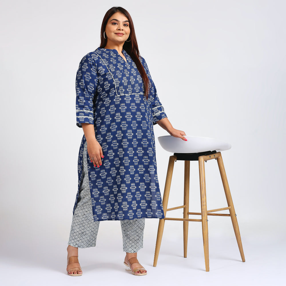 Plus Size Co-Ord Set | XL - 7XL | 100% Cotton | Blue
