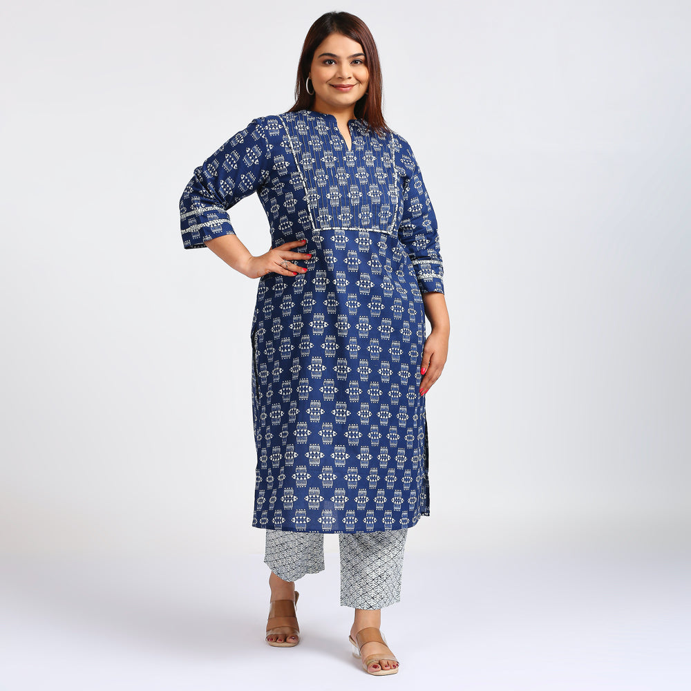 Plus Size Co-Ord Set | XL - 7XL | 100% Cotton | Blue