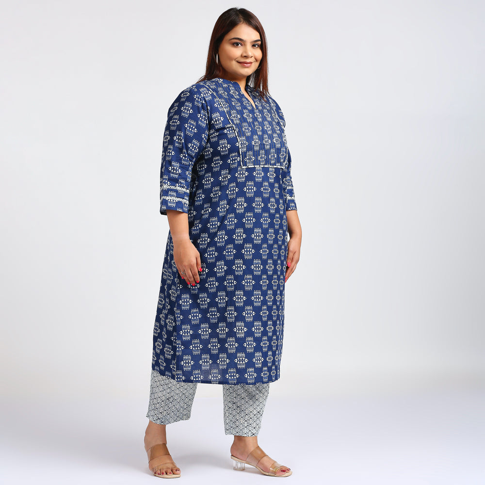 Plus Size Co-Ord Set | XL - 7XL | 100% Cotton | Blue