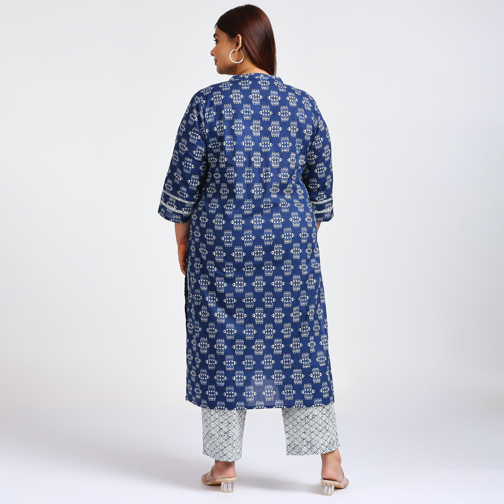 Plus Size Co-Ord Set | XL - 7XL | 100% Cotton | Blue