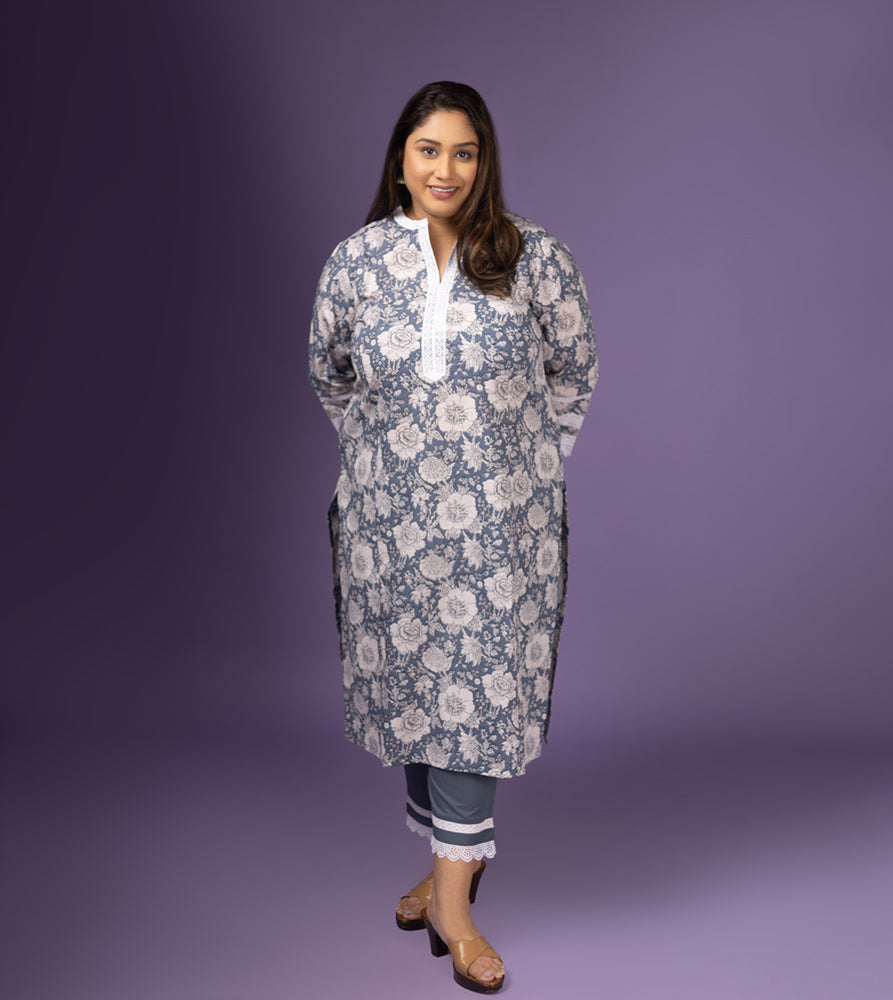 Plus Size Co-Ord Set | XL - 7XL | 100% Cotton | Grey