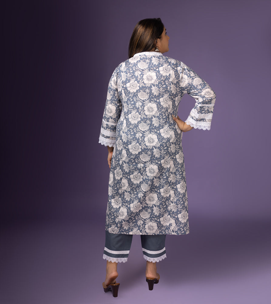 Plus Size Co-Ord Set | XL - 7XL | 100% Cotton | Grey