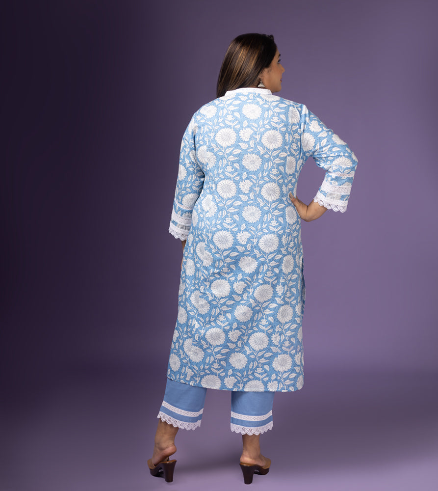 Plus Size Co-Ord Set | XL - 7XL | 100% Cotton | Blue