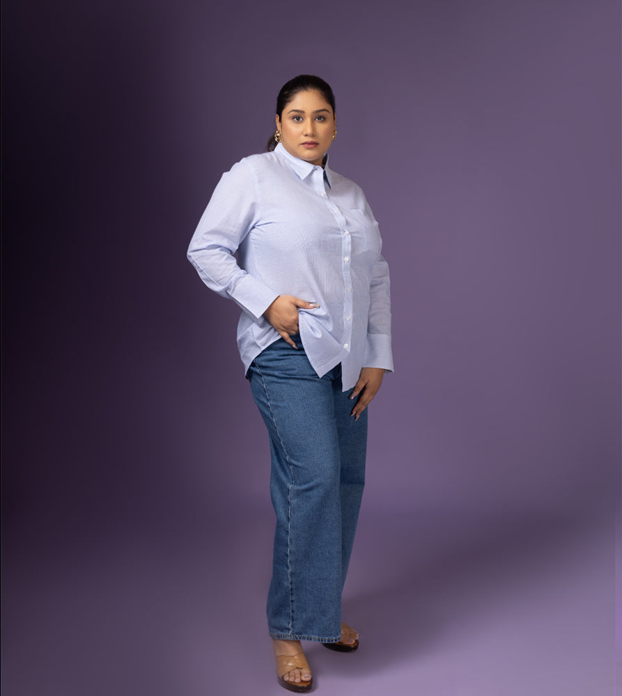 Plus Size Shirt | 2XL - 8XL | 100% Cotton | Blue