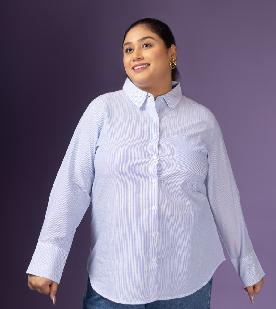Plus Size Shirt | 2XL - 8XL | 100% Cotton | Blue