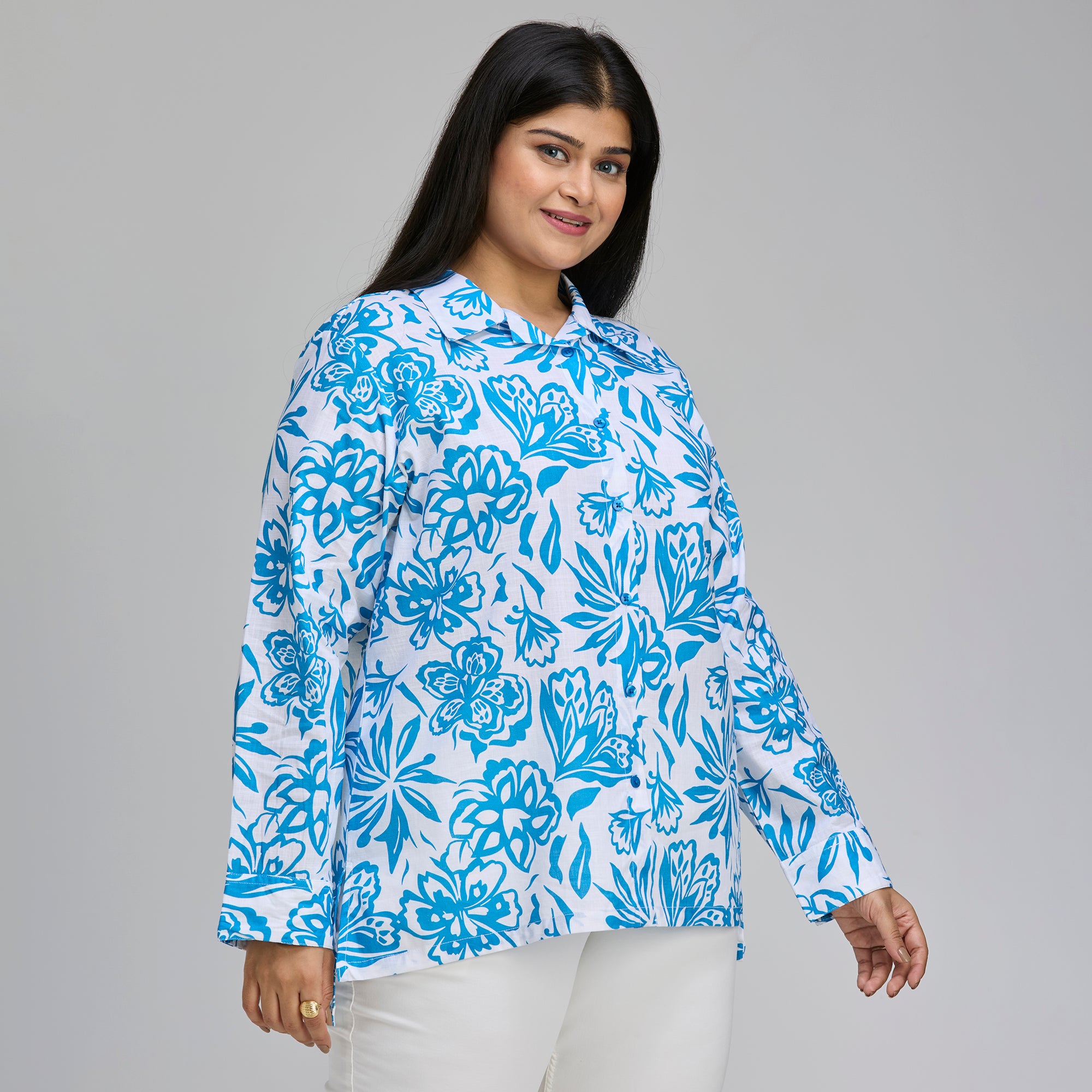Plus Size Shirt | 2XL-8XL | 100% Cotton | Blue