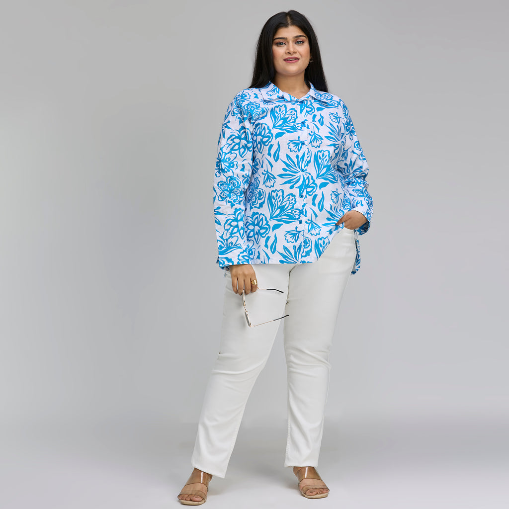 Plus Size Shirt | 2XL-8XL | 100% Cotton | Blue