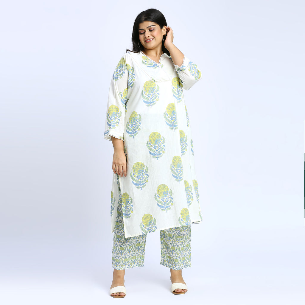 Plus Size Co-Ord Set | 2XL - 8XL | 100% Cotton | Mint Green