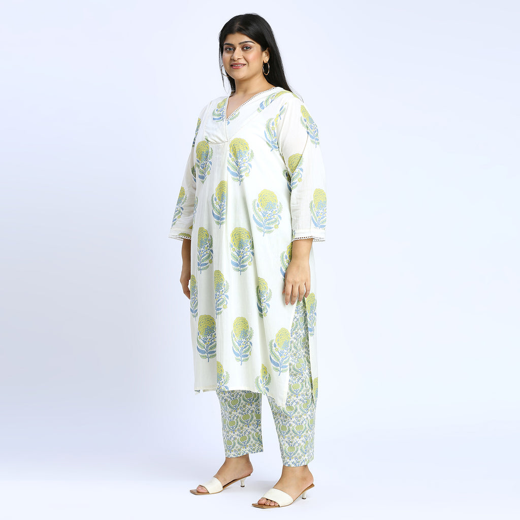 Plus Size Co-Ord Set | 2XL - 8XL | 100% Cotton | Mint Green