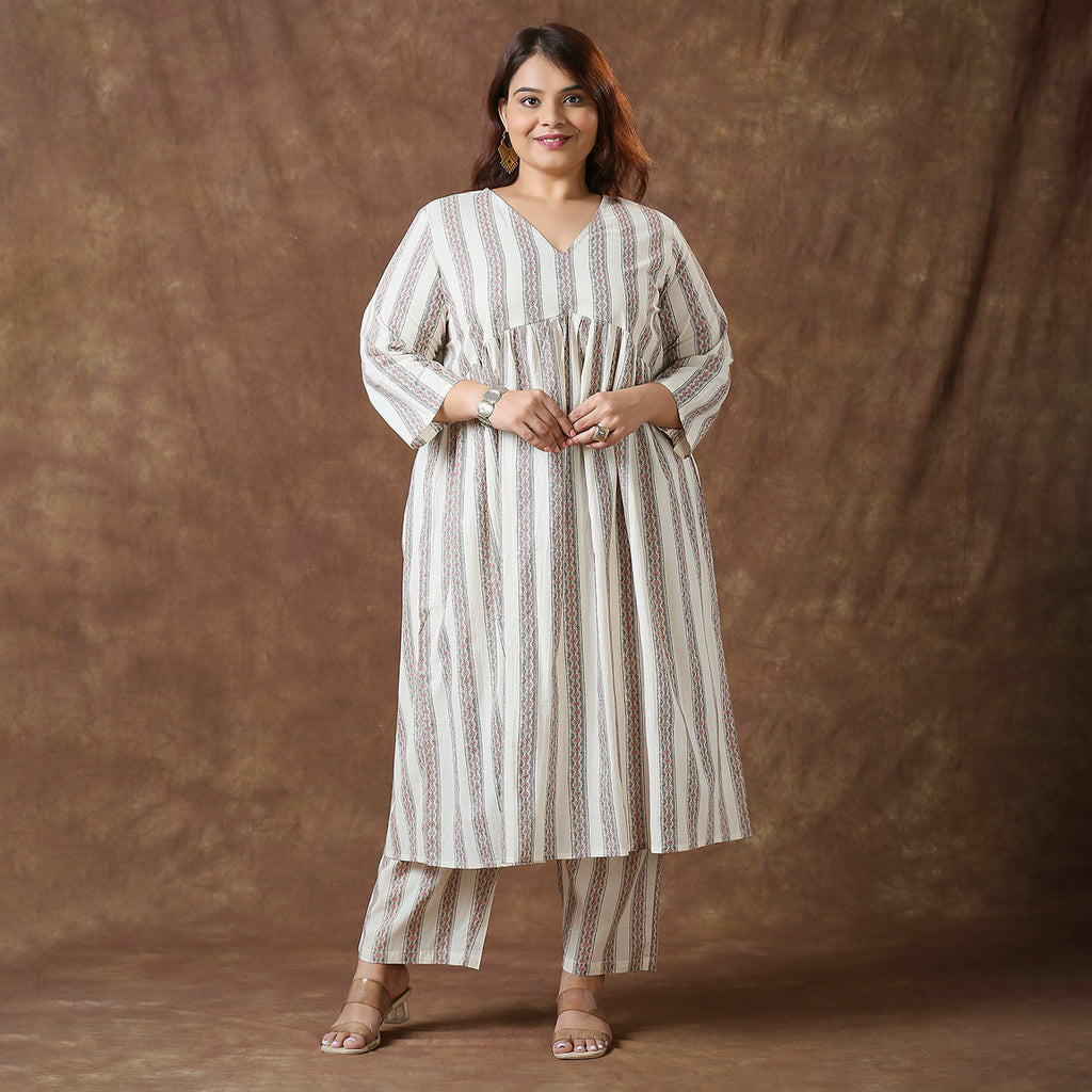 Plus Size Co-Ord Set | 2XL - 8XL | 100% Cotton | White