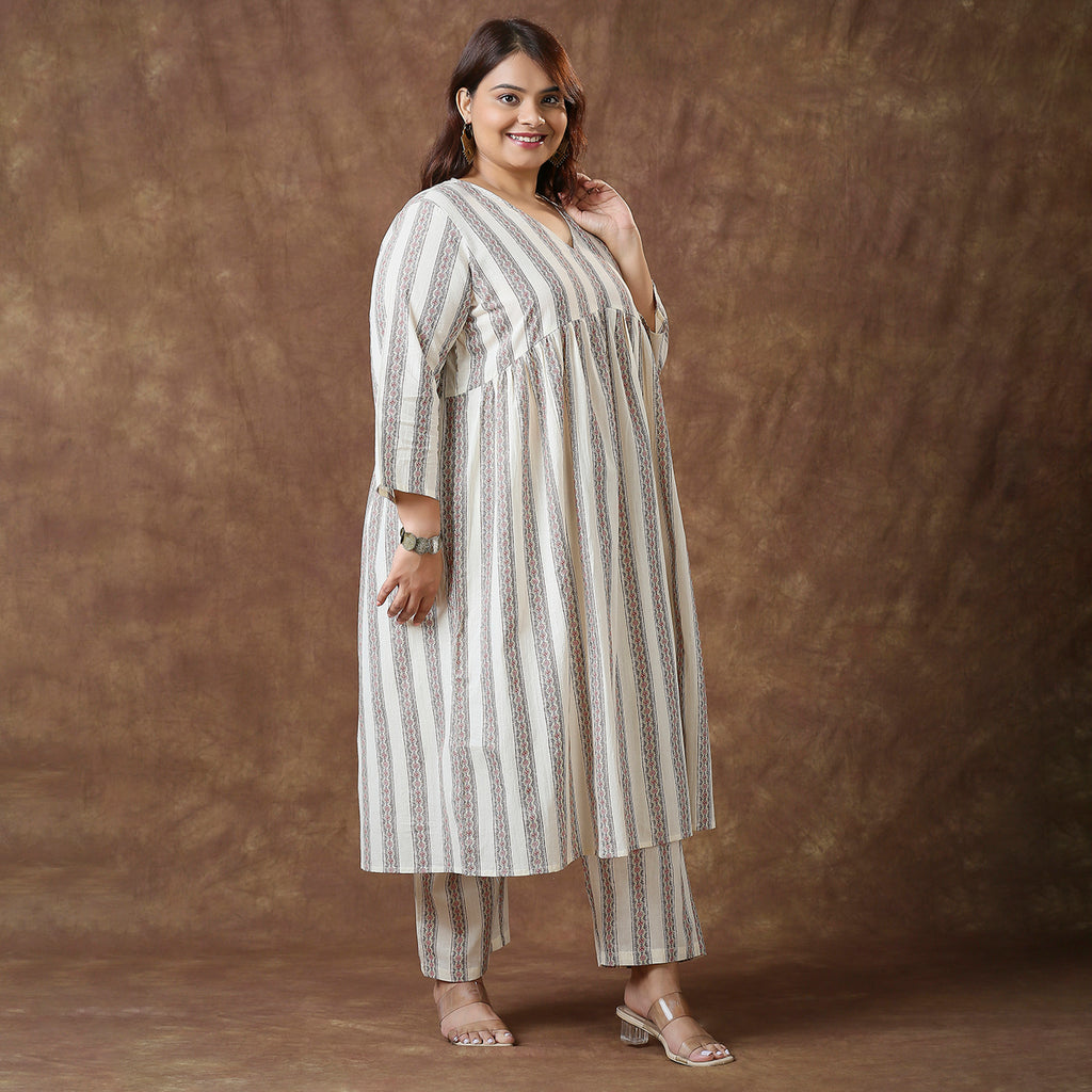 Plus Size Co-Ord Set | 2XL - 8XL | 100% Cotton | White