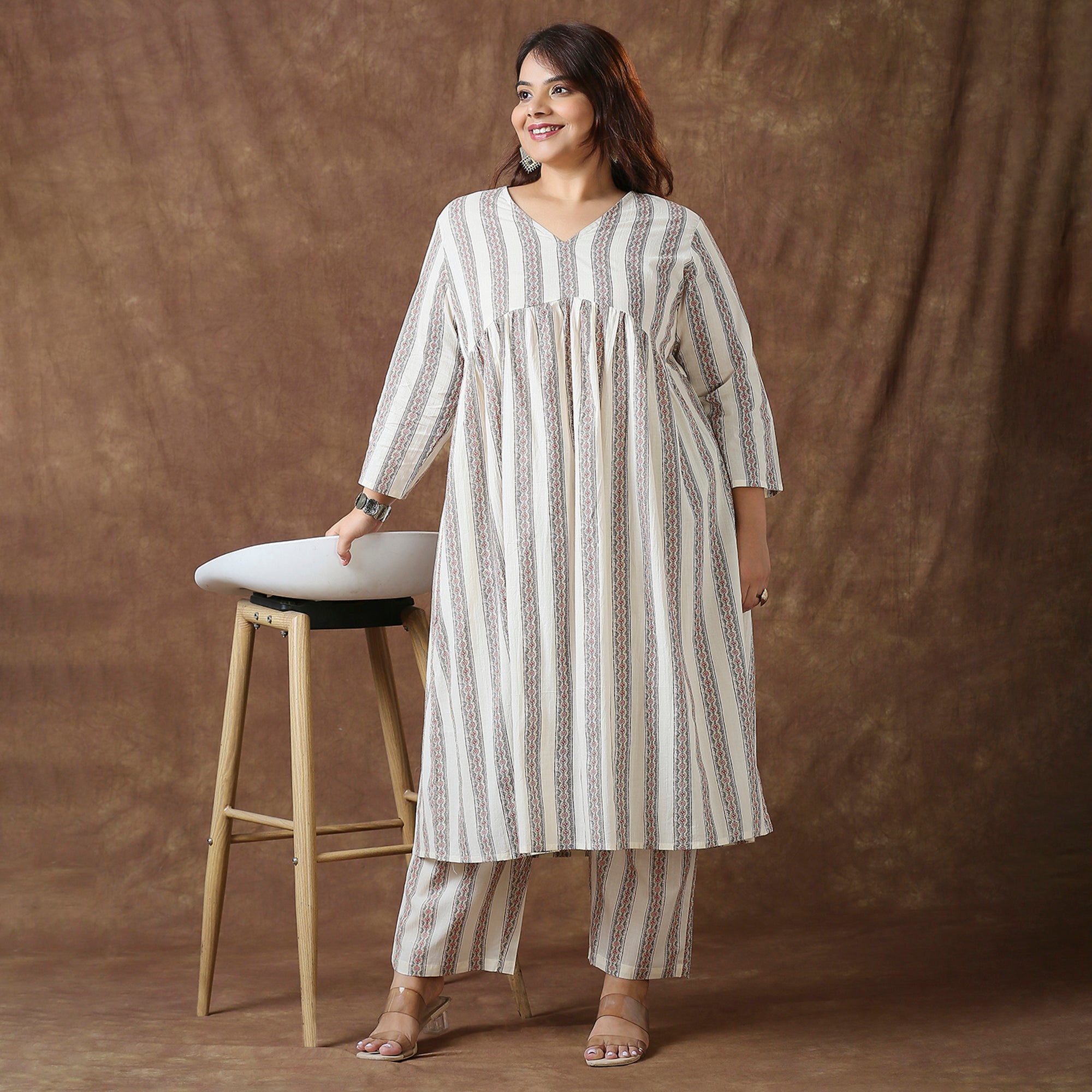 Plus Size Co-Ord Set | 2XL - 8XL | 100% Cotton | White