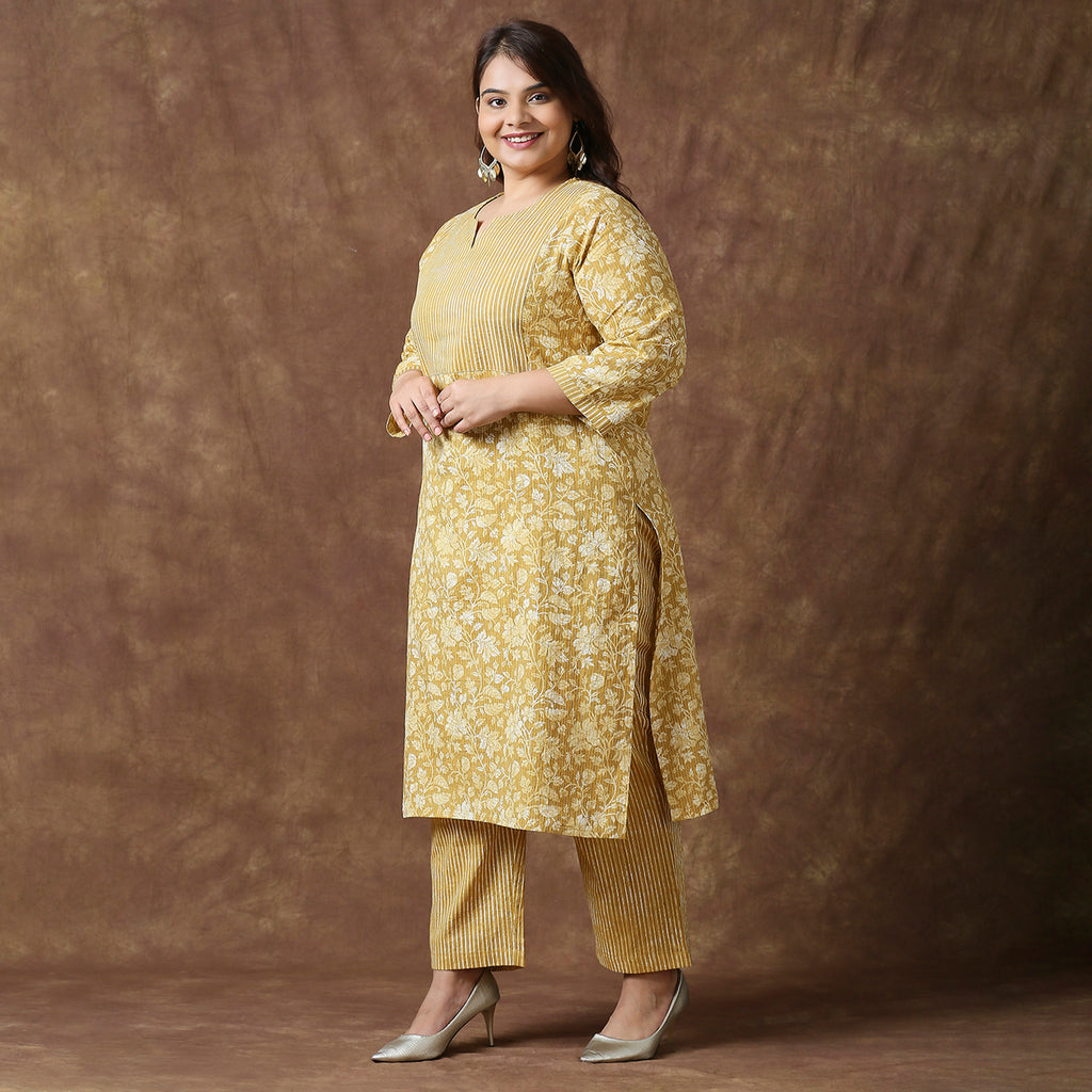 Plus Size Co-Ord Set | 2XL - 8XL | 100% Cotton | Mustard