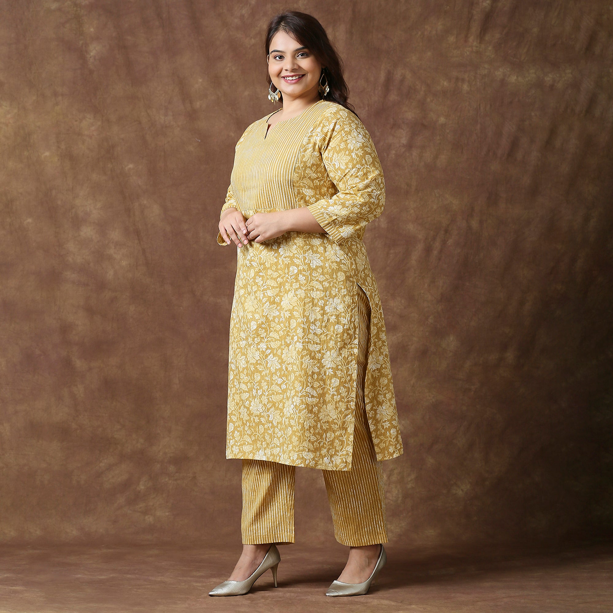 Plus Size Co-Ord Set | 2XL - 8XL | 100% Cotton | Mustard