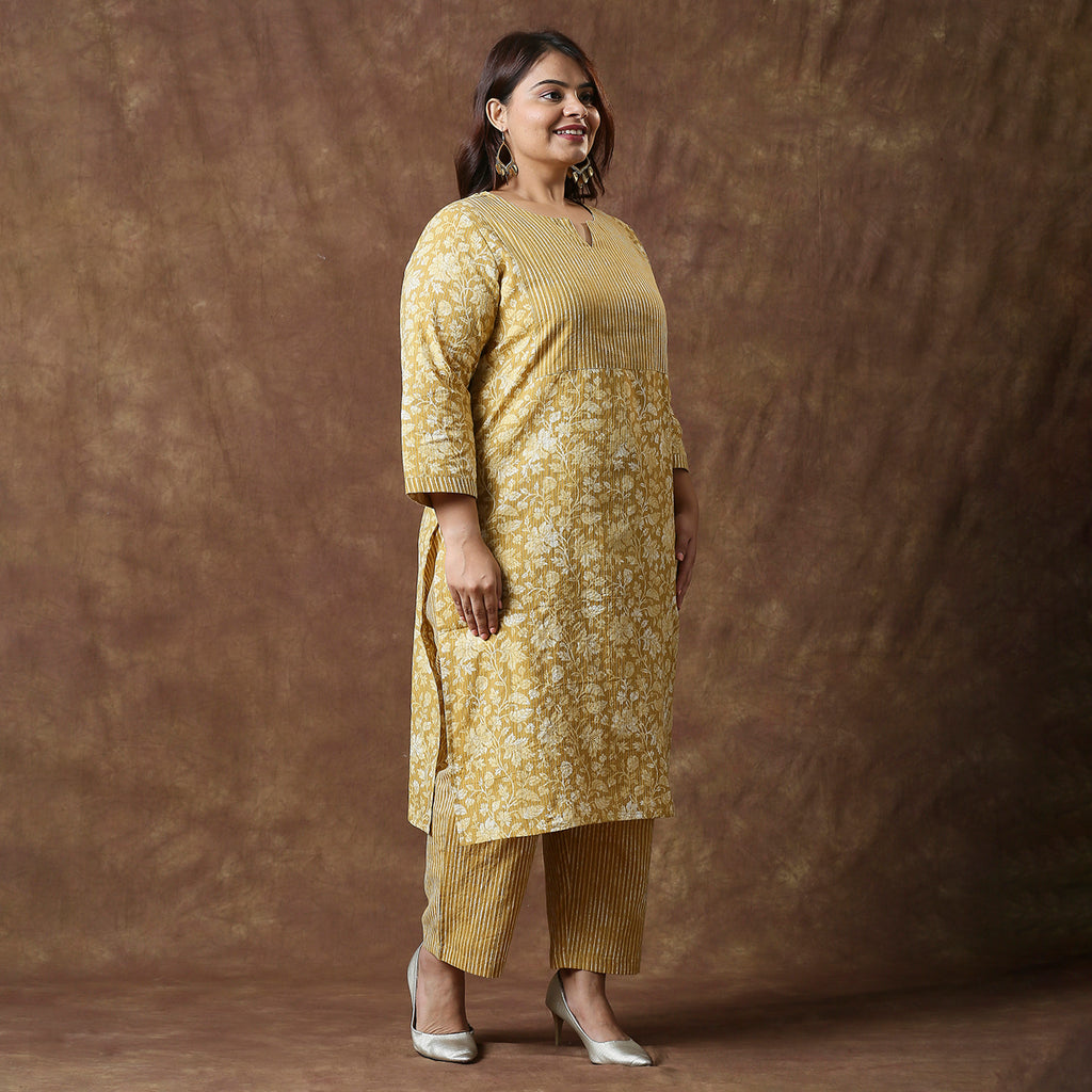 Plus Size Co-Ord Set | 2XL - 8XL | 100% Cotton | Mustard