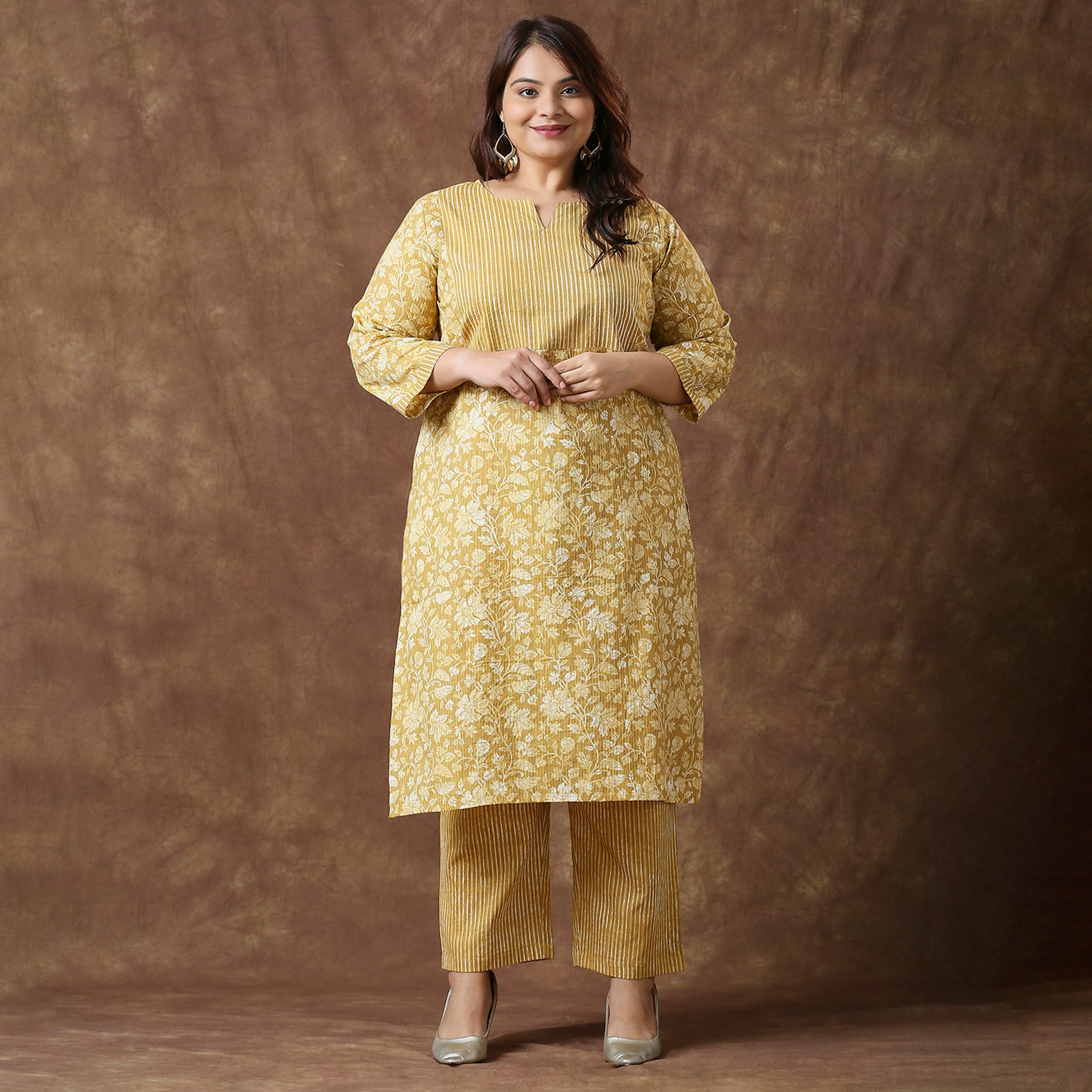 Plus Size Co-Ord Set | 2XL - 8XL | 100% Cotton | Mustard
