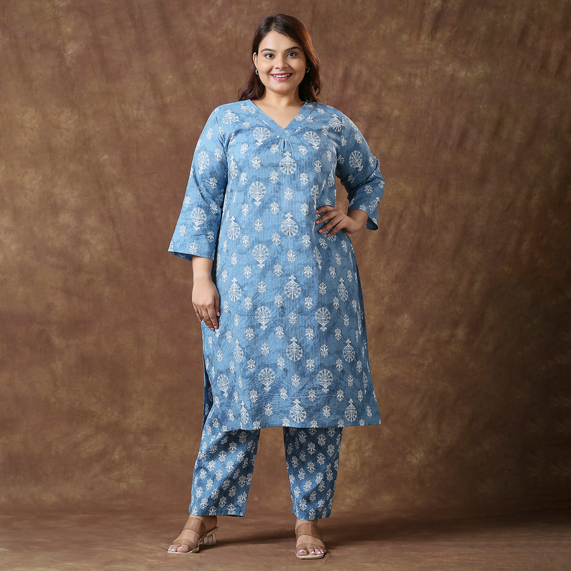 Plus Size Co-Ord Set | 2XL - 8XL | 100% Cotton | Blue