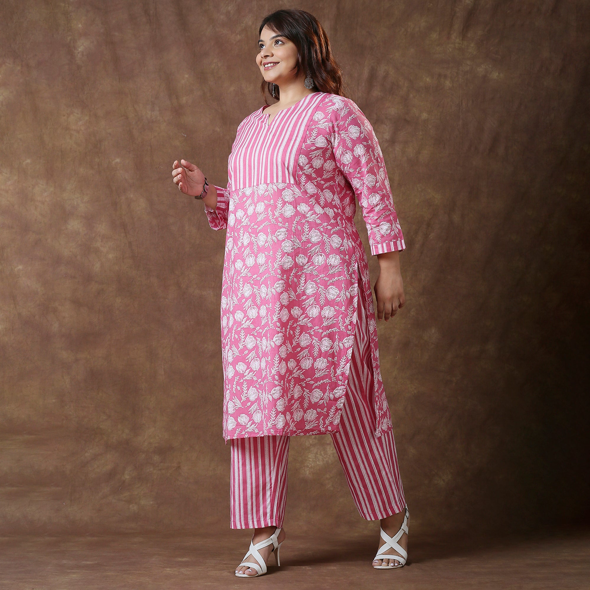 Plus Size Co-Ord Set | 2XL - 8XL | 100% Cotton | Pink