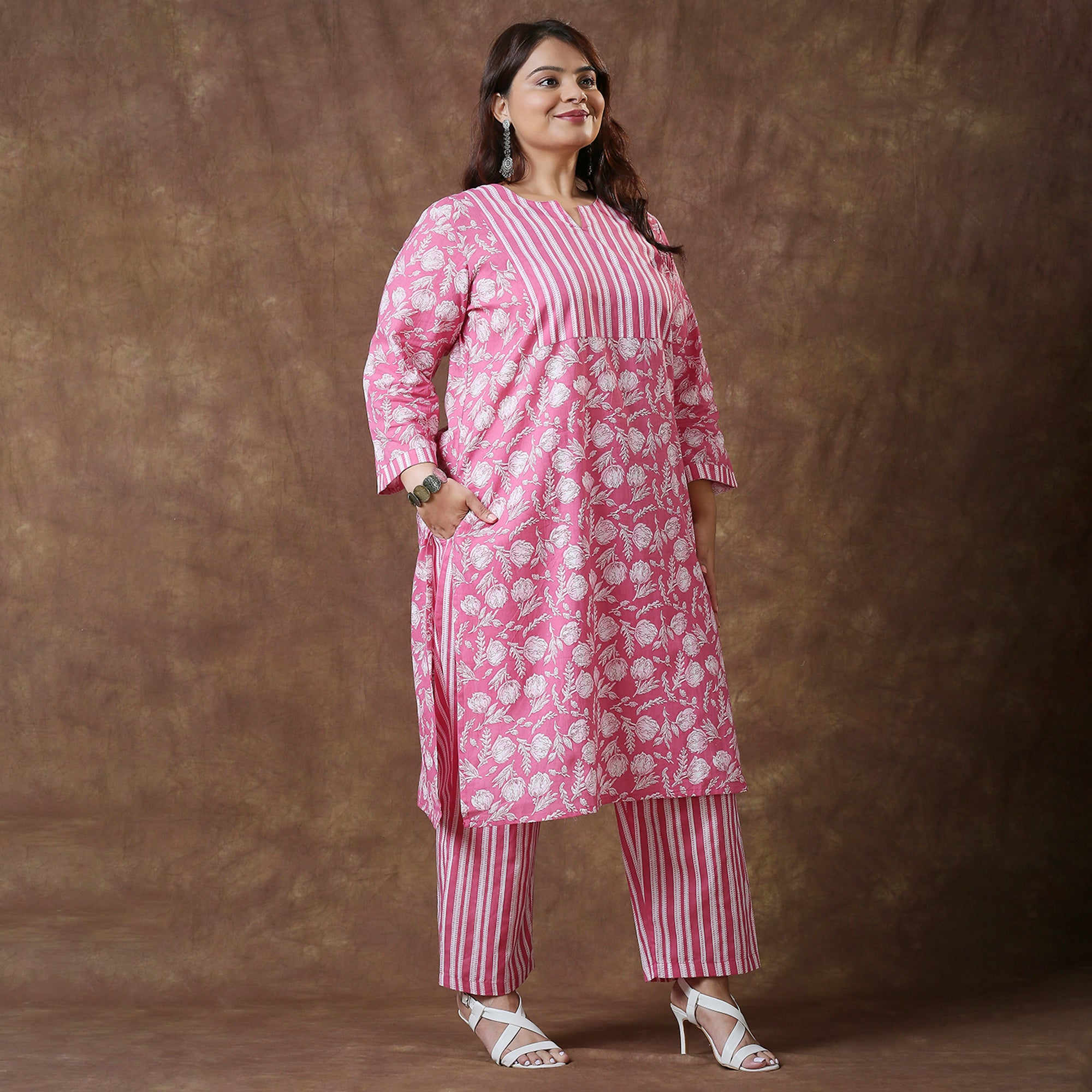 Plus Size Co-Ord Set | 2XL - 8XL | 100% Cotton | Pink