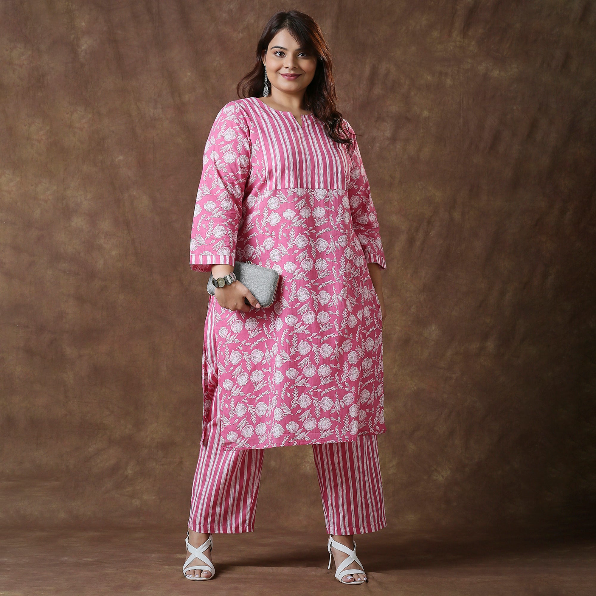 Plus Size Co-Ord Set | 2XL - 8XL | 100% Cotton | Pink