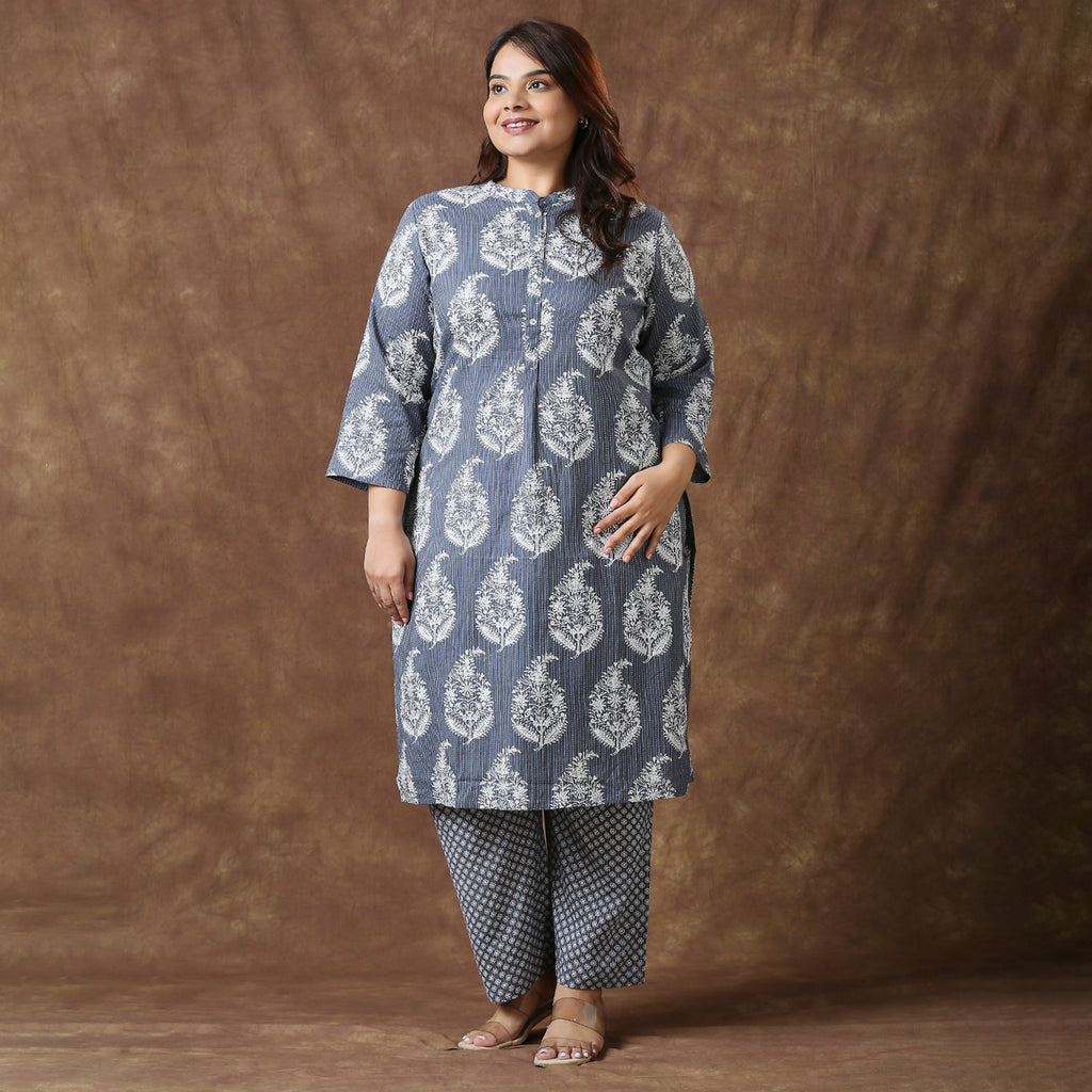 Plus Size Co-Ord Set | 2XL - 8XL | 100% Cotton | Grey