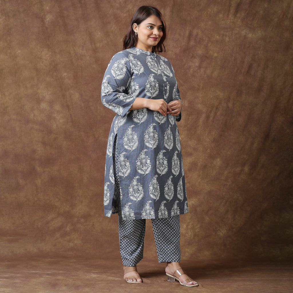 Plus Size Co-Ord Set | 2XL - 8XL | 100% Cotton | Grey