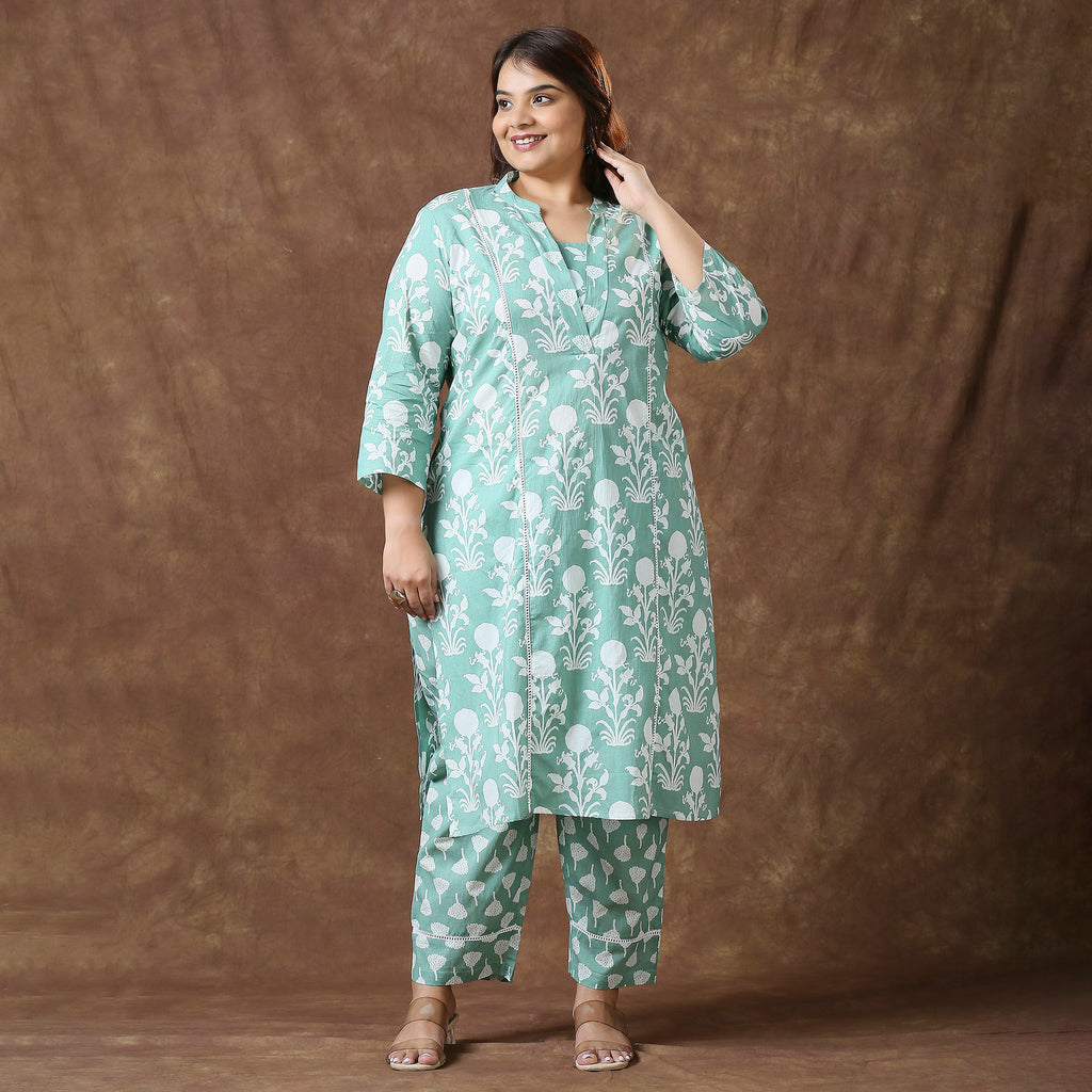 Plus Size Co-Ord Set | 2XL - 8XL | 100% Cotton | Green
