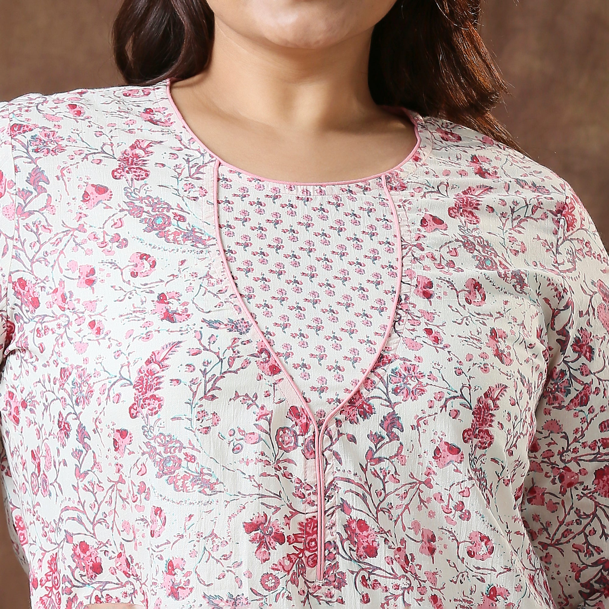 Plus Size Co-Ord Set | 2XL - 8XL | 100% Cotton | Print | White