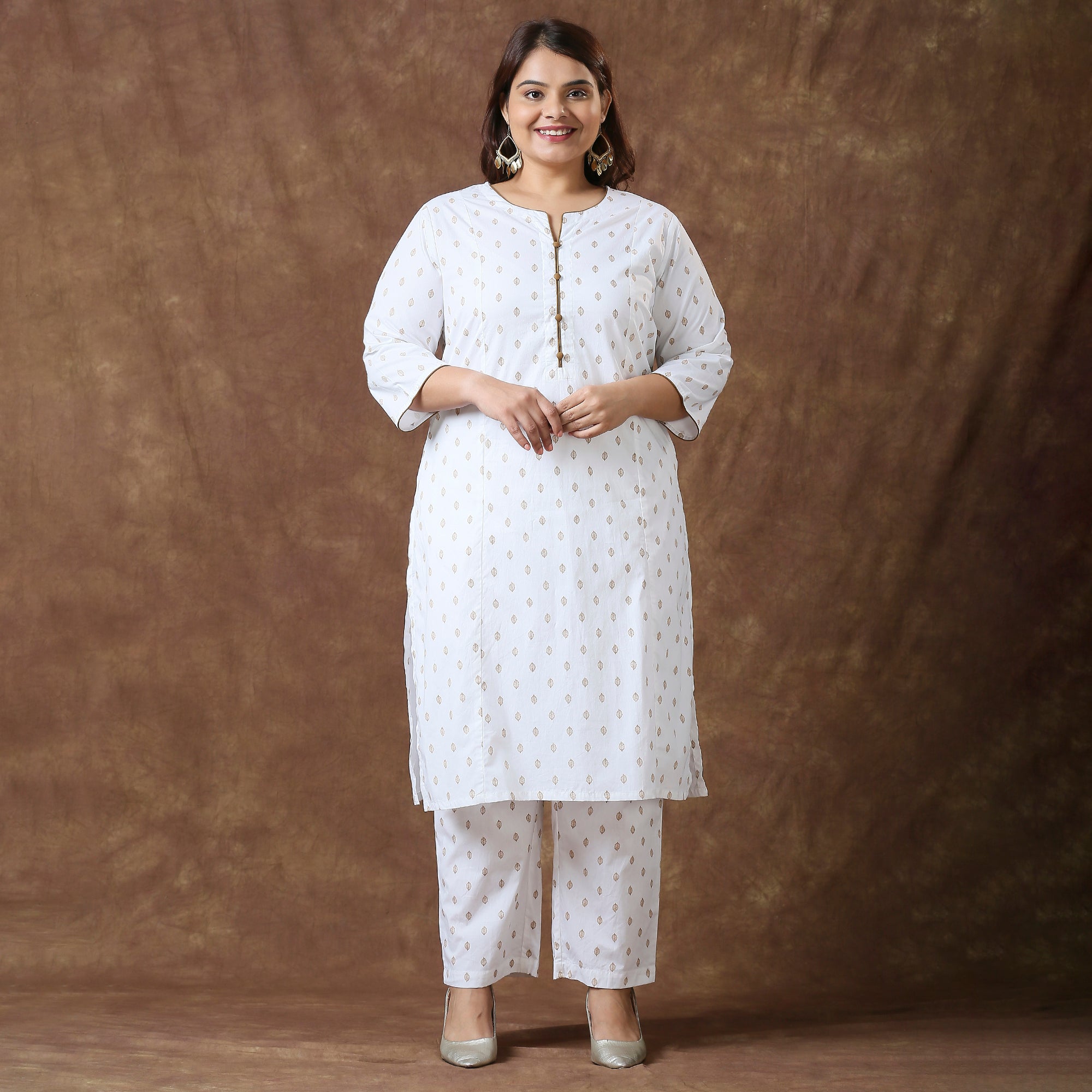 Plus Size Co-Ord Set | 2XL - 8XL | 100% Cotton | Off White