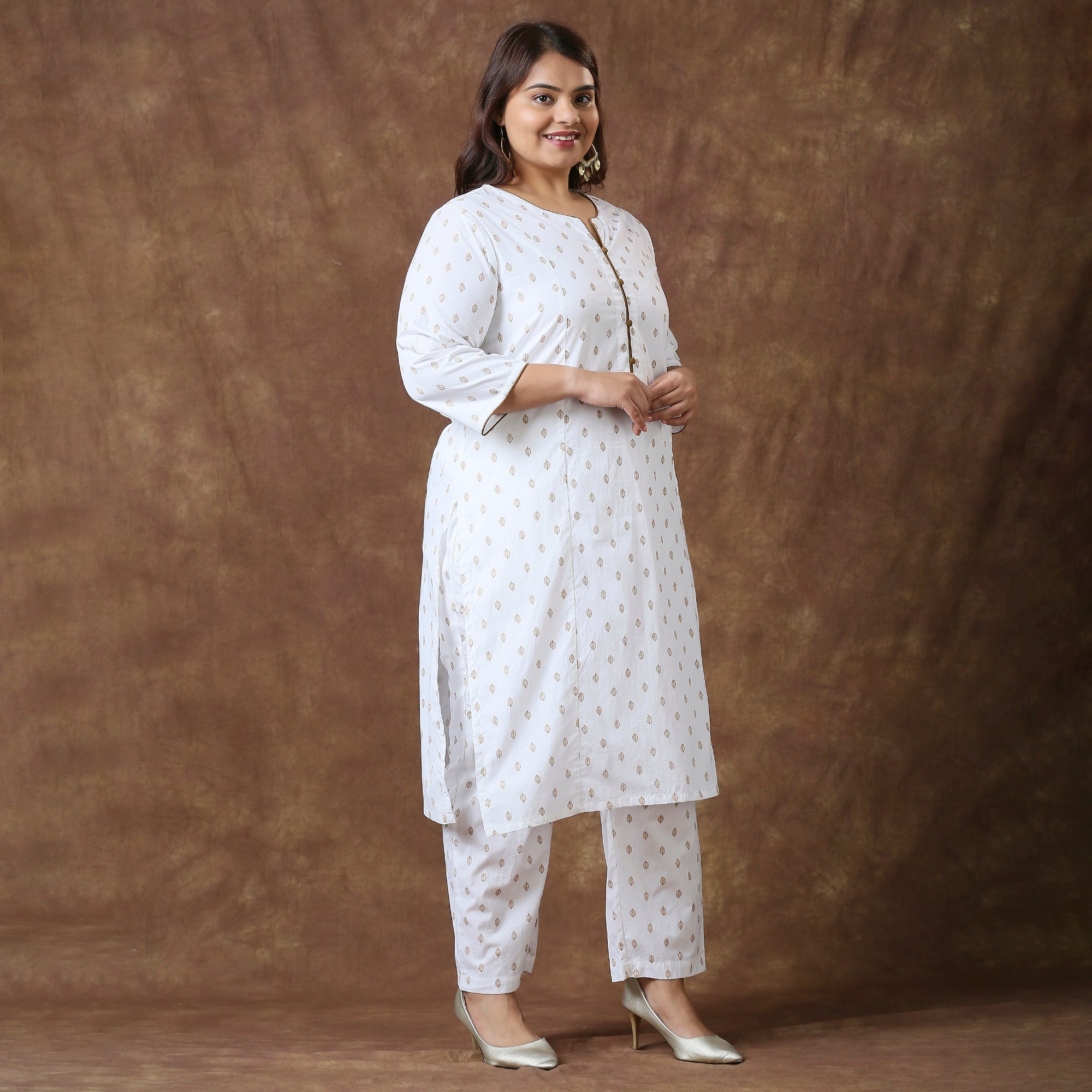 Plus Size Co-Ord Set | 2XL - 8XL | 100% Cotton | Off White
