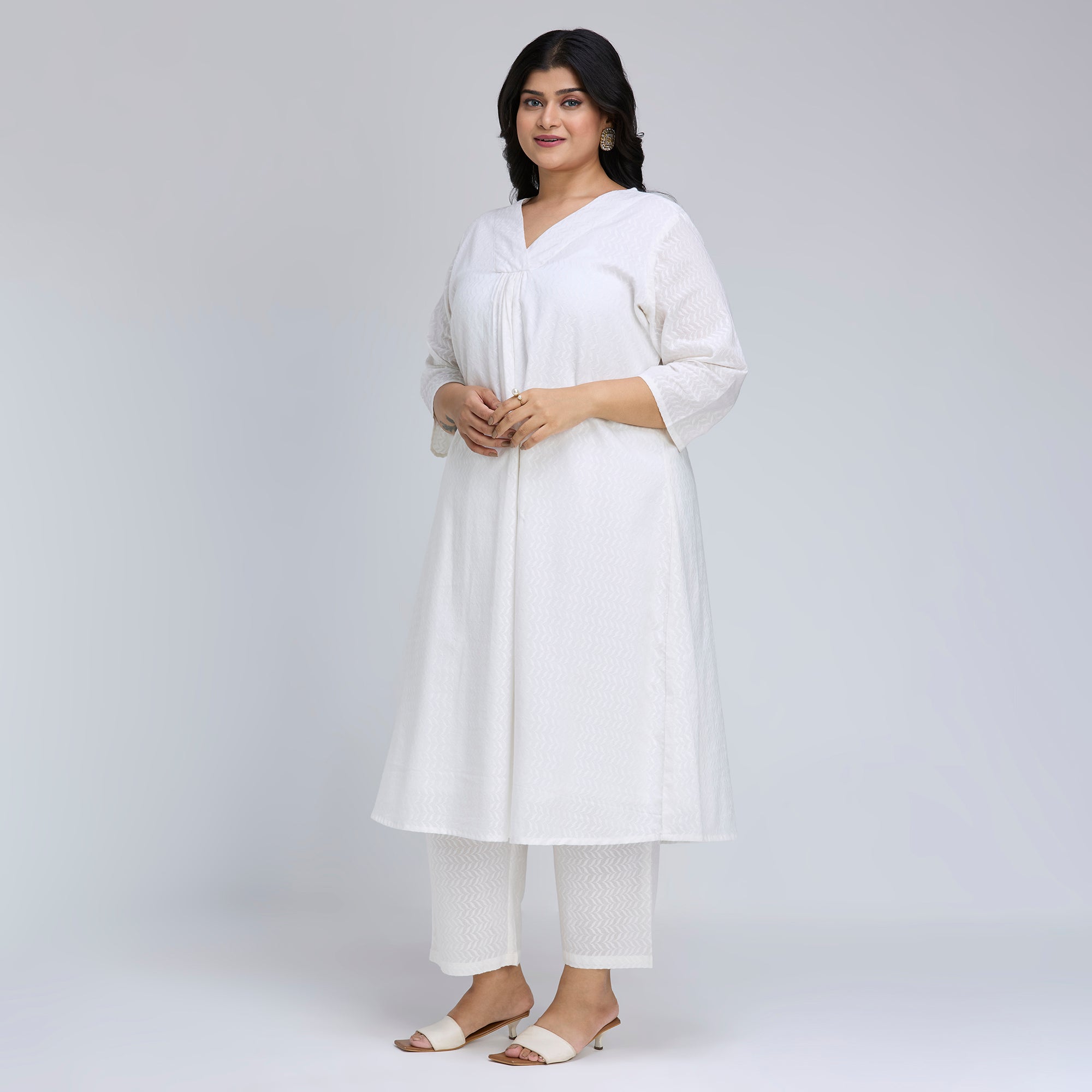 Plus Size Co-Ord Set | 2XL-8XL | 100% Cotton | White