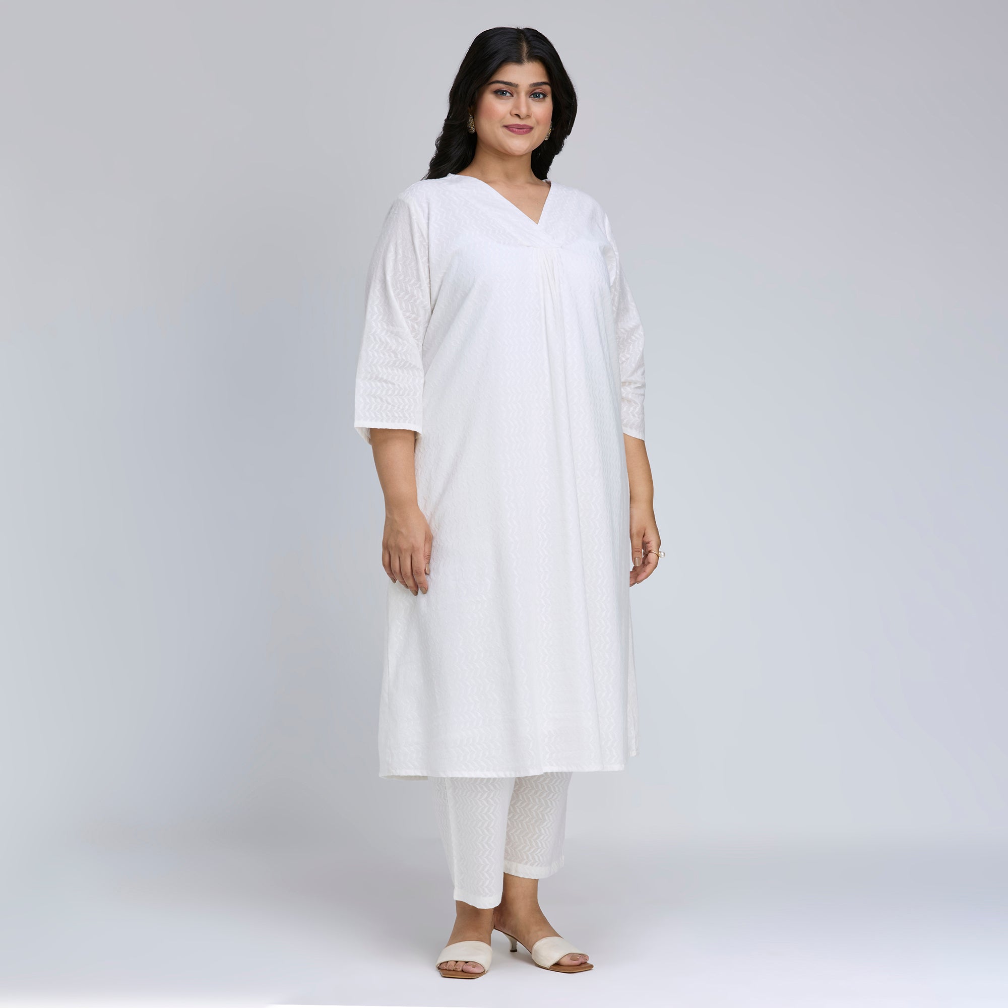 Plus Size Co-Ord Set | 2XL-8XL | 100% Cotton | White