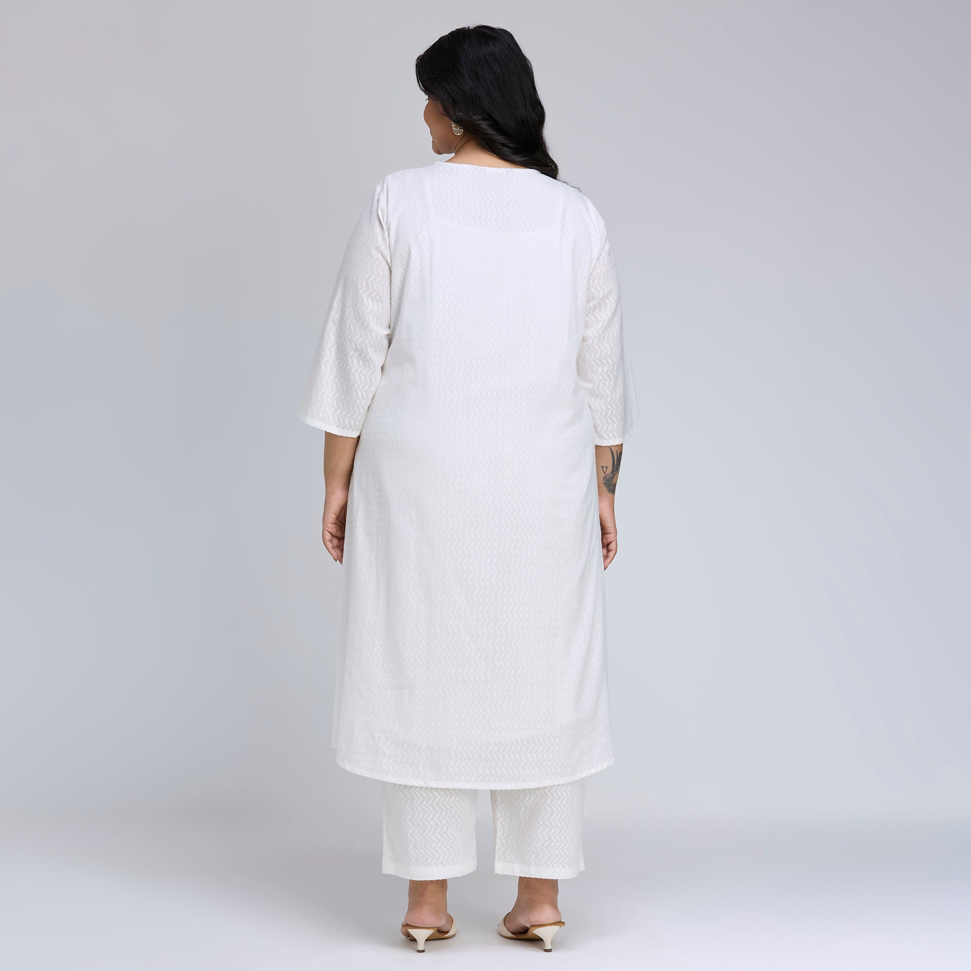 Sizeupp | Plus Size Co-Ord Set for Women | 2XL-8XL | 100% Cotton | White