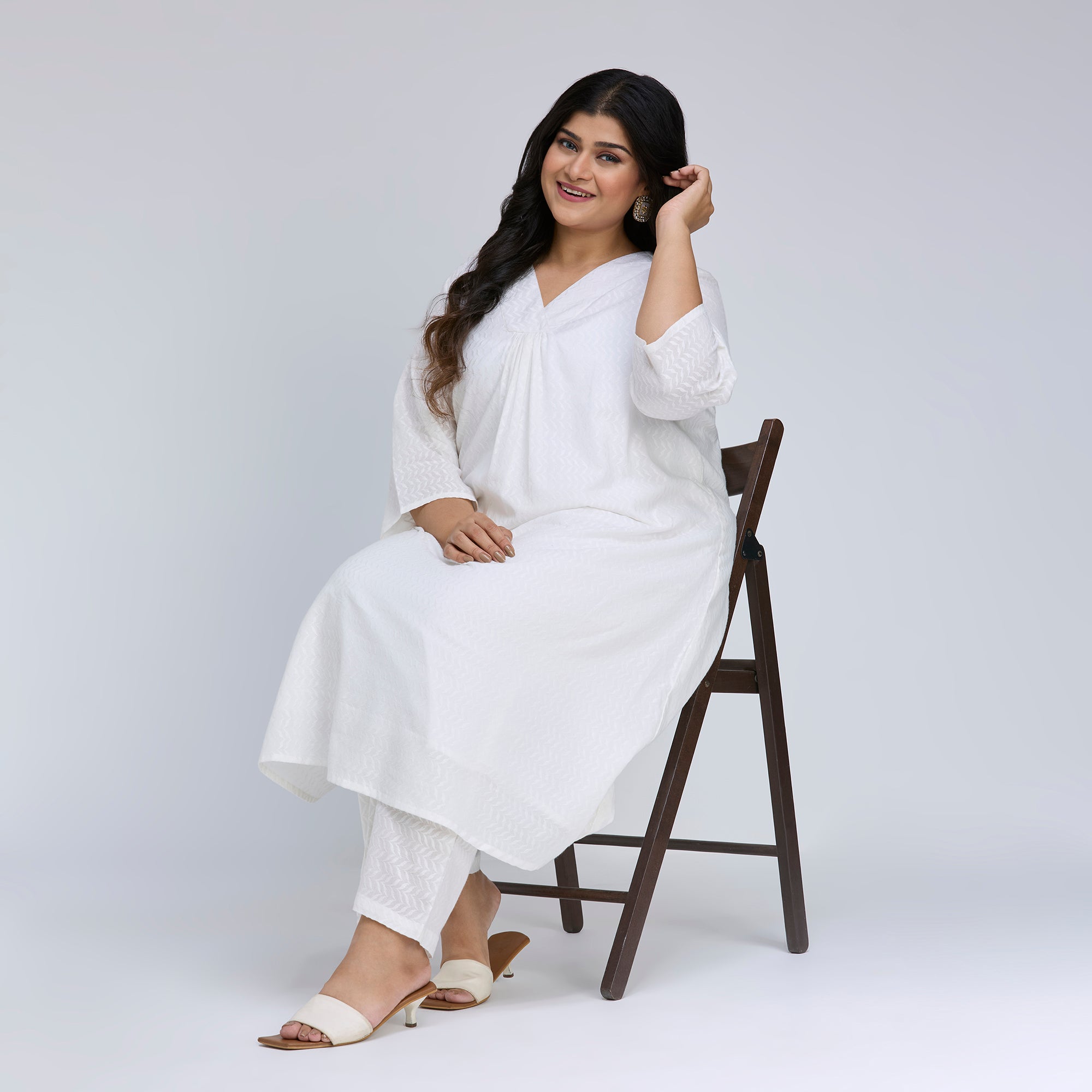 Sizeupp | Plus Size Co-Ord Set for Women | 2XL-8XL | 100% Cotton | White