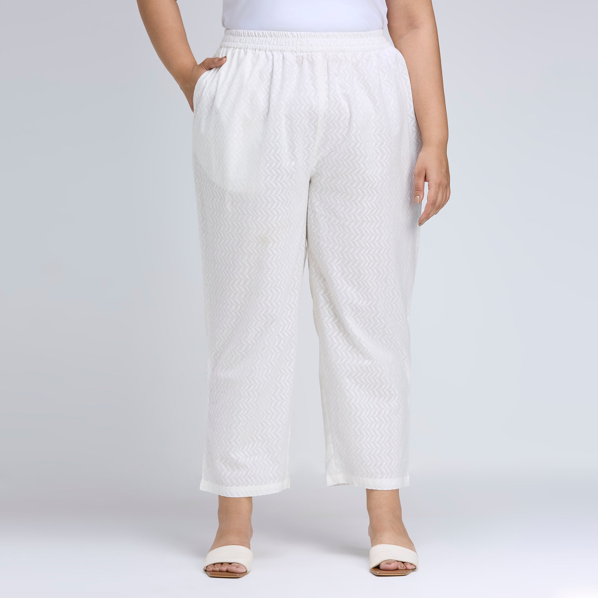Sizeupp | Plus Size Co-Ord Set for Women | 2XL-8XL | 100% Cotton | White