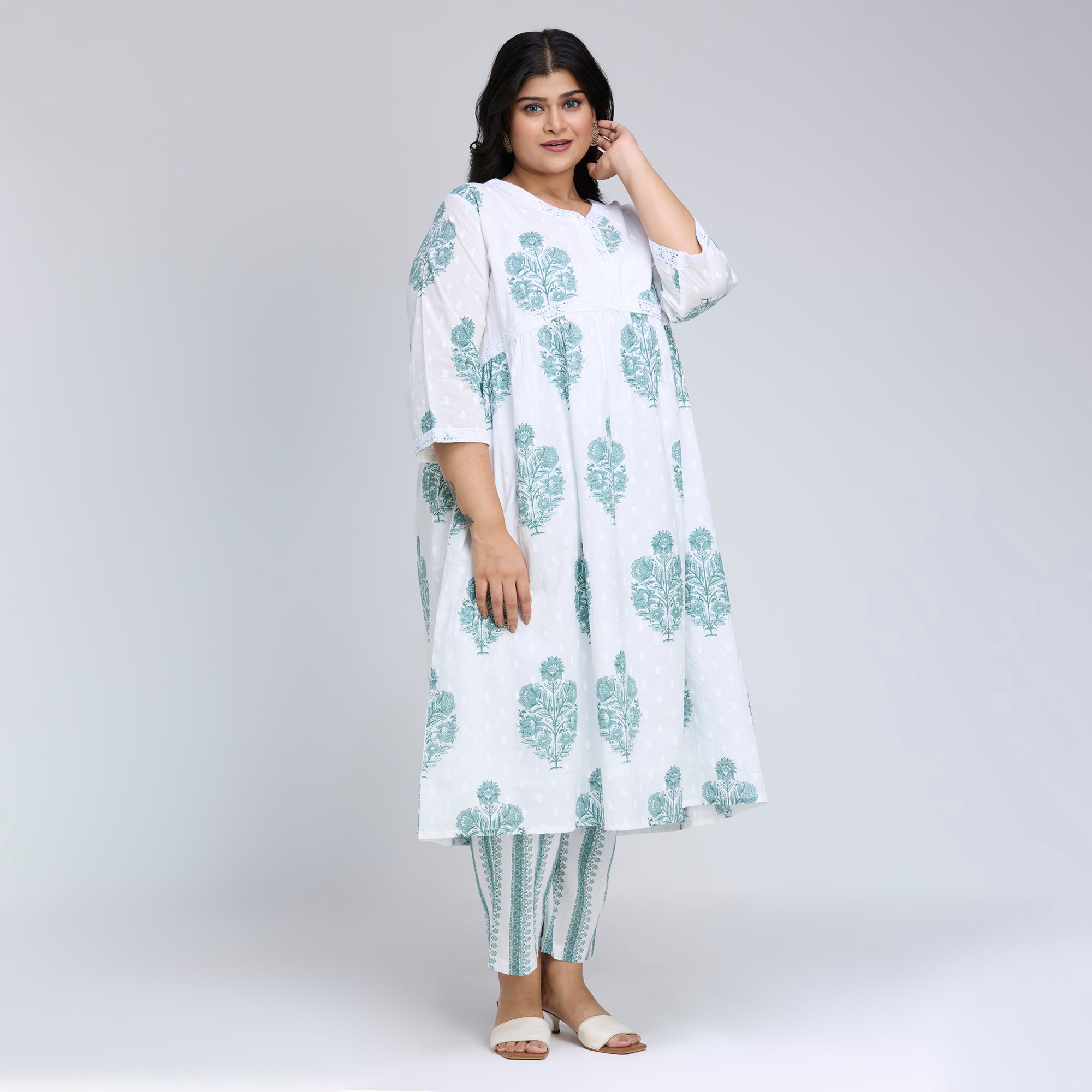 Plus Size Co-Ord Set | 2XL-8XL | 100% Cotton | White