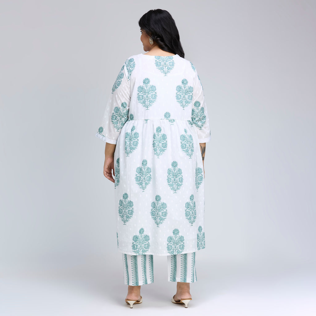 Plus Size Co-Ord Set | 2XL-8XL | 100% Cotton | White