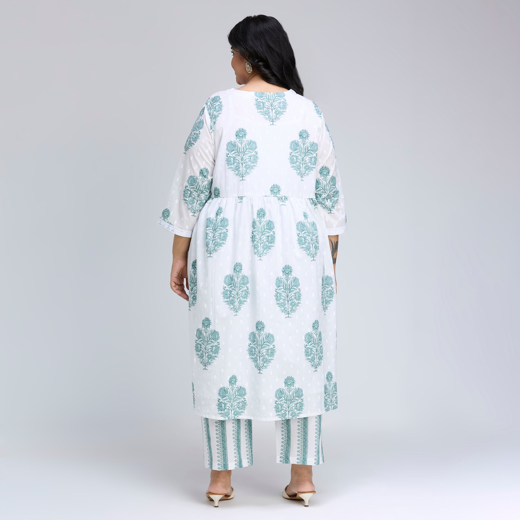 Plus Size Co-Ord Set | 2XL-8XL | 100% Cotton | White