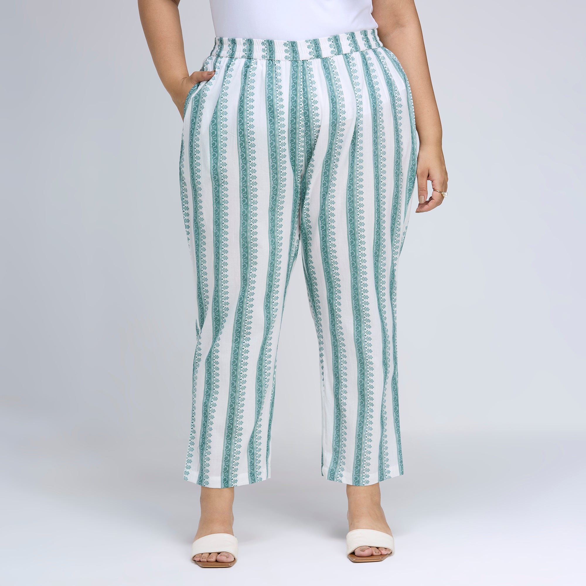 Plus Size Co-Ord Set | 2XL-8XL | 100% Cotton | White