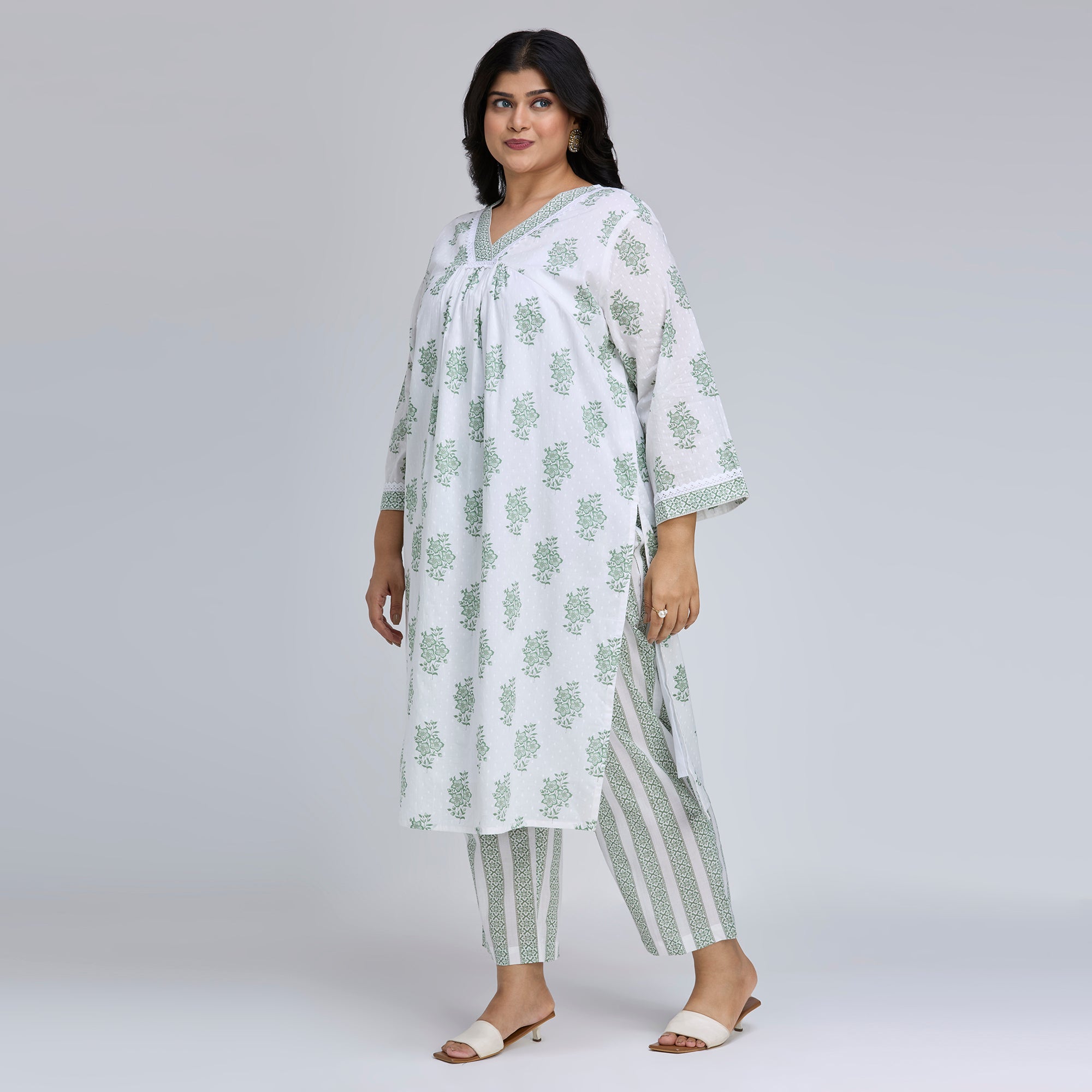 Plus Size Co-Ord Set | 2XL-8XL | 100% Cotton | White