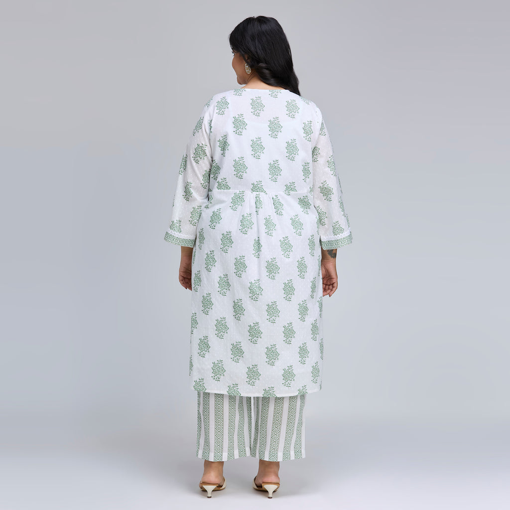 Plus Size Co-Ord Set | 2XL-8XL | 100% Cotton | White