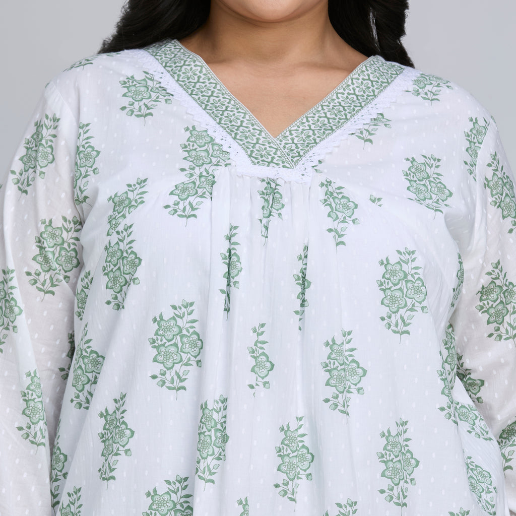 Plus Size Co-Ord Set | 2XL-8XL | 100% Cotton | White