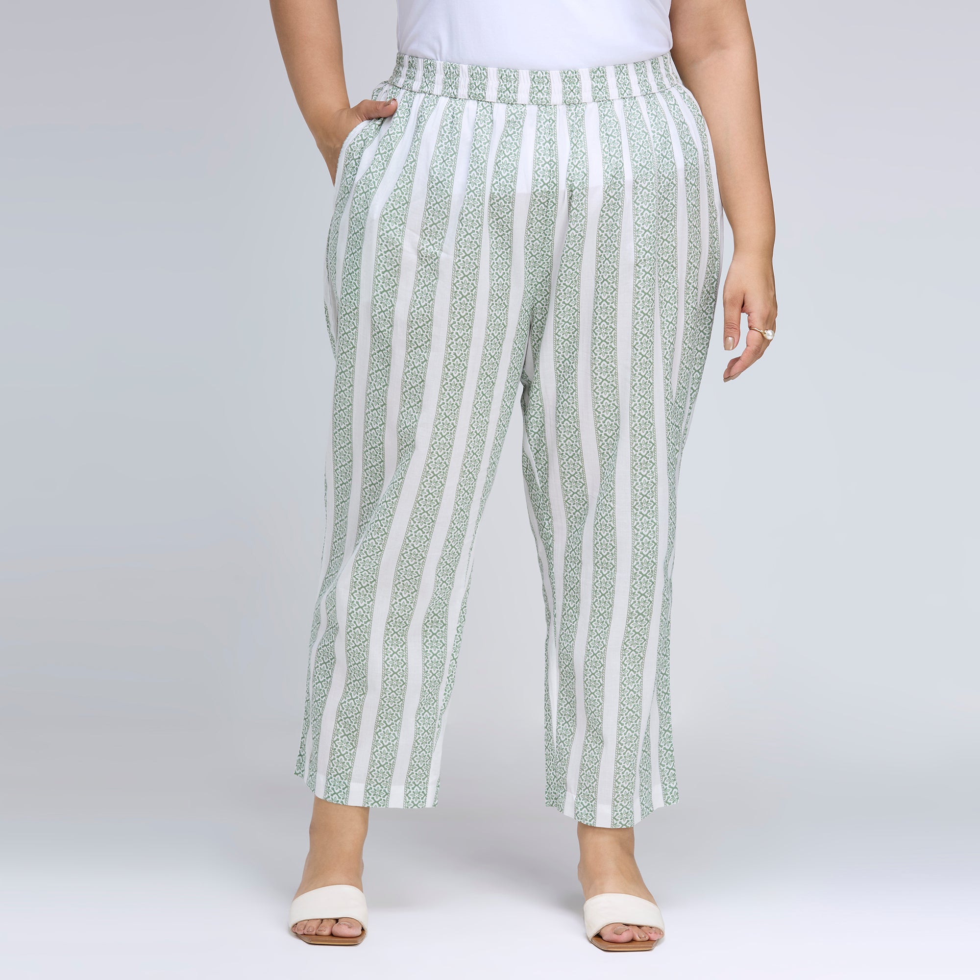 Plus Size Co-Ord Set | 2XL-8XL | 100% Cotton | White