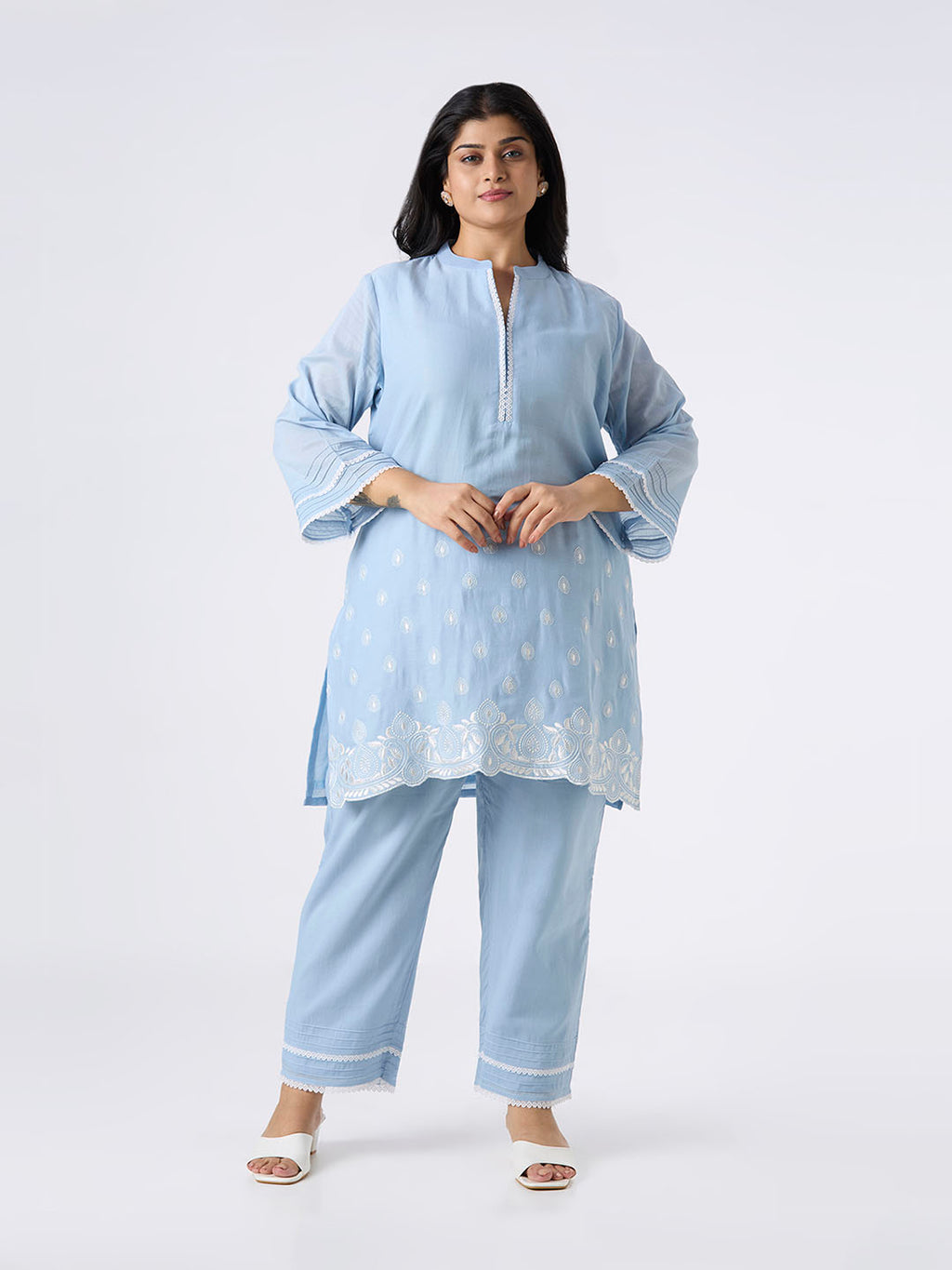 Plus Size Co-Ord Set | 2XL-8XL | 100% Cotton | Powder Blue