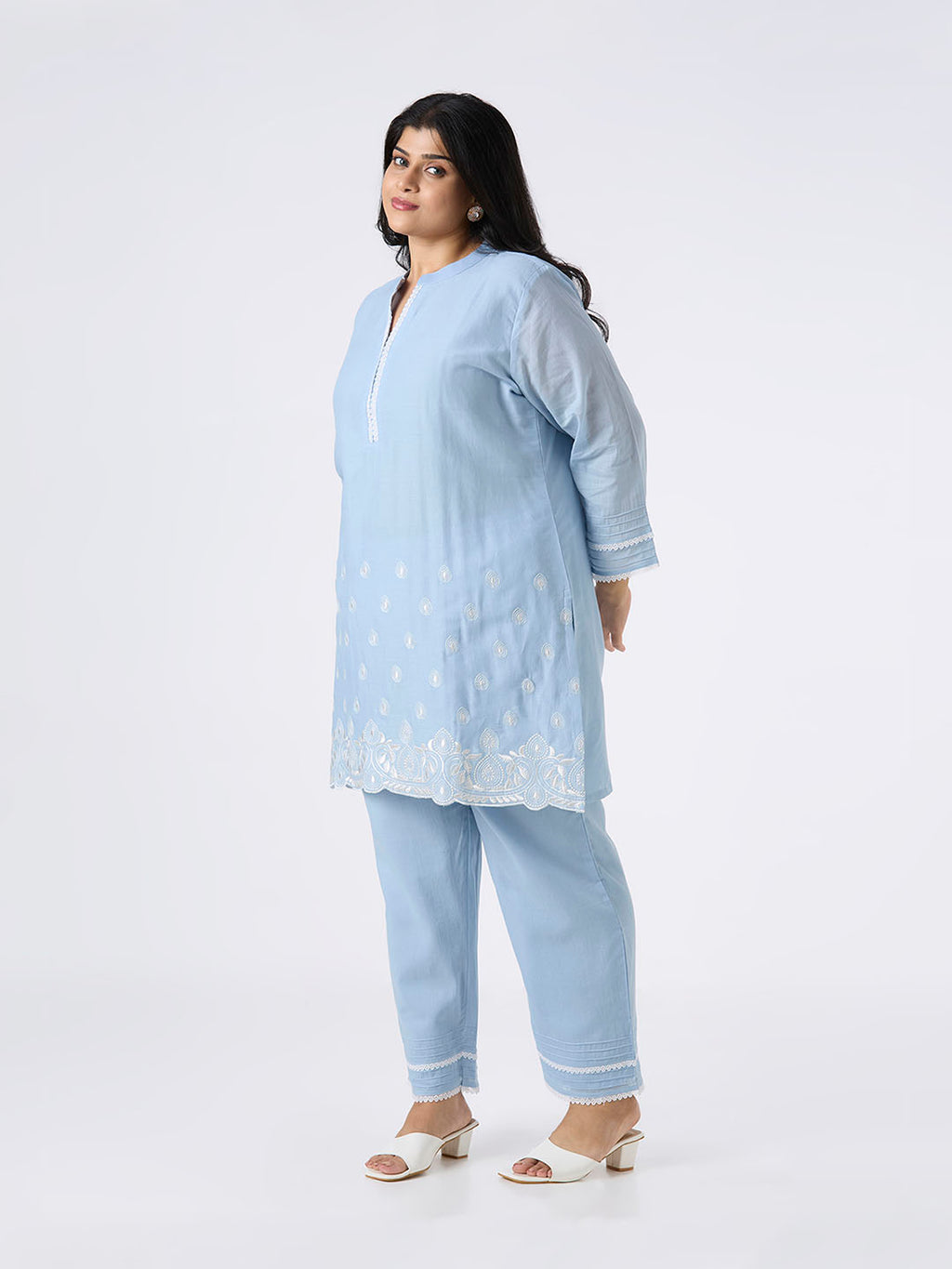Plus Size Co-Ord Set | 2XL-8XL | 100% Cotton | Powder Blue