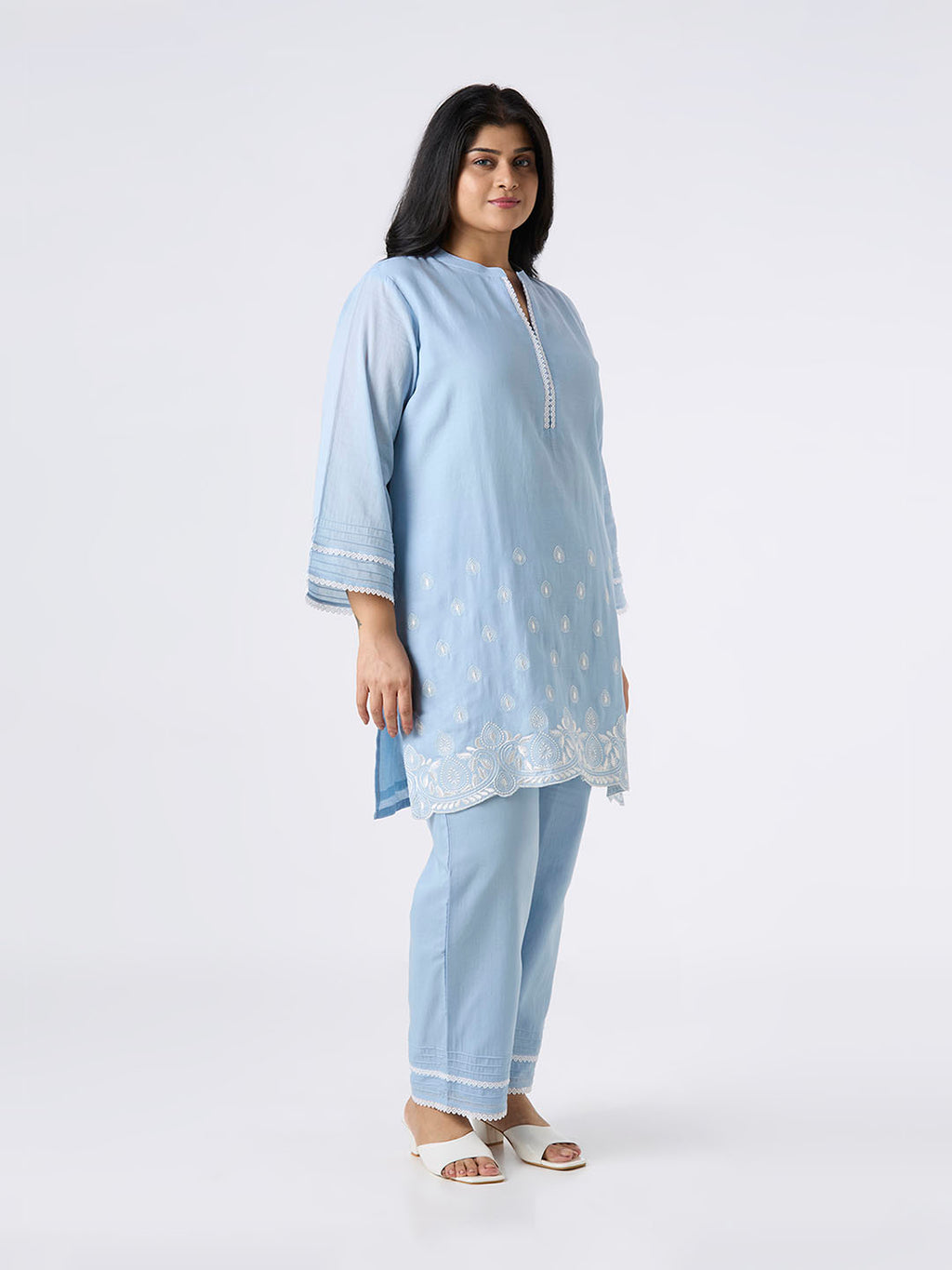 Plus Size Co-Ord Set | 2XL-8XL | 100% Cotton | Powder Blue