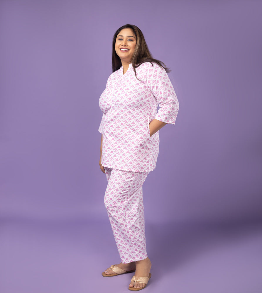 Plus Size Co-Ord Set | XL - 7XL | 100% Cotton | White