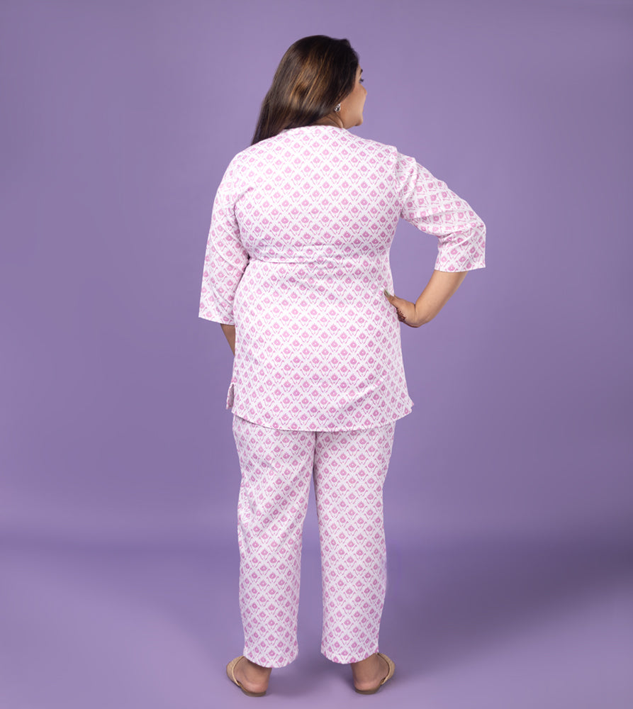 Plus Size Co-Ord Set | XL - 7XL | 100% Cotton | White