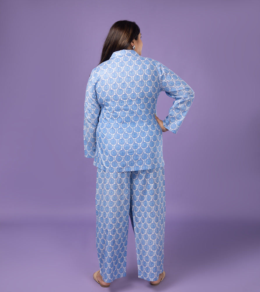 Plus Size Co-Ord Set | XL - 7XL | 100% Cotton | Blue