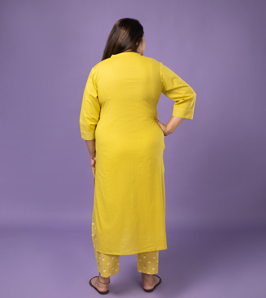 Plus Size Co-Ord Set | XL - 7XL | 100% Cotton | Lime Green